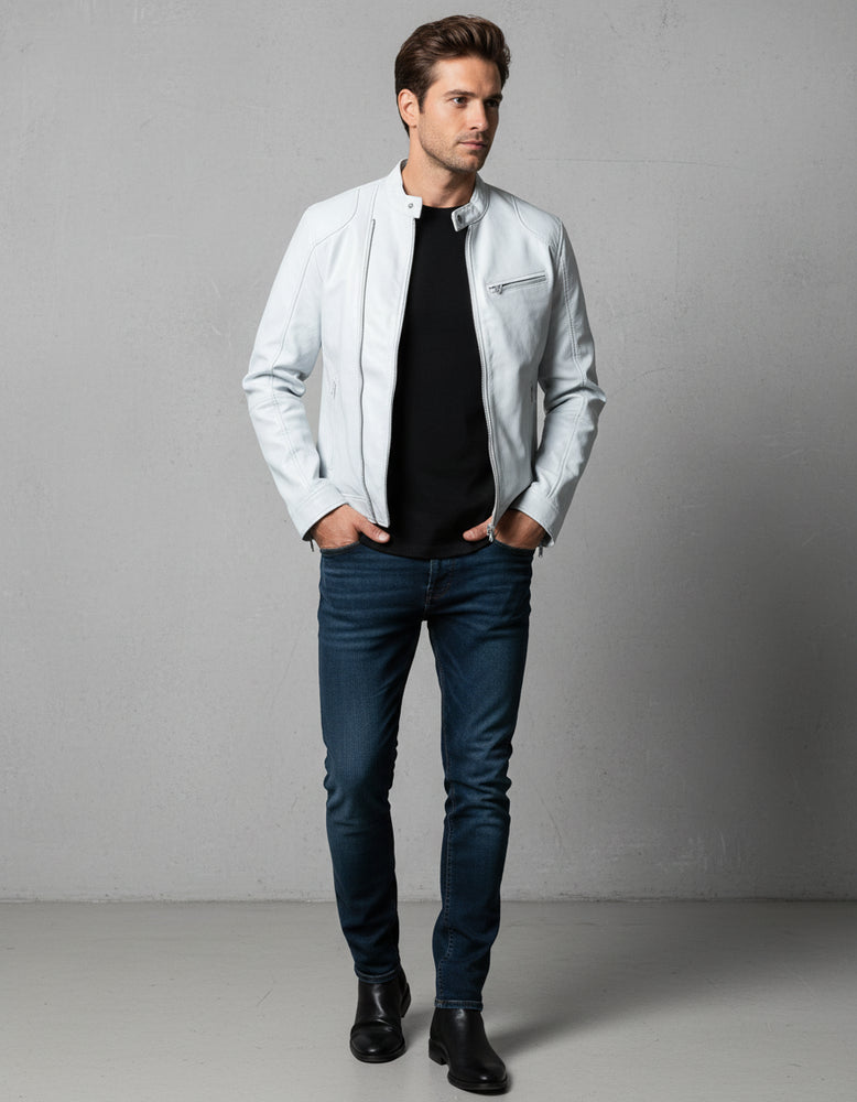 Herren Kunstlederjacke Slim Fit | Herbst