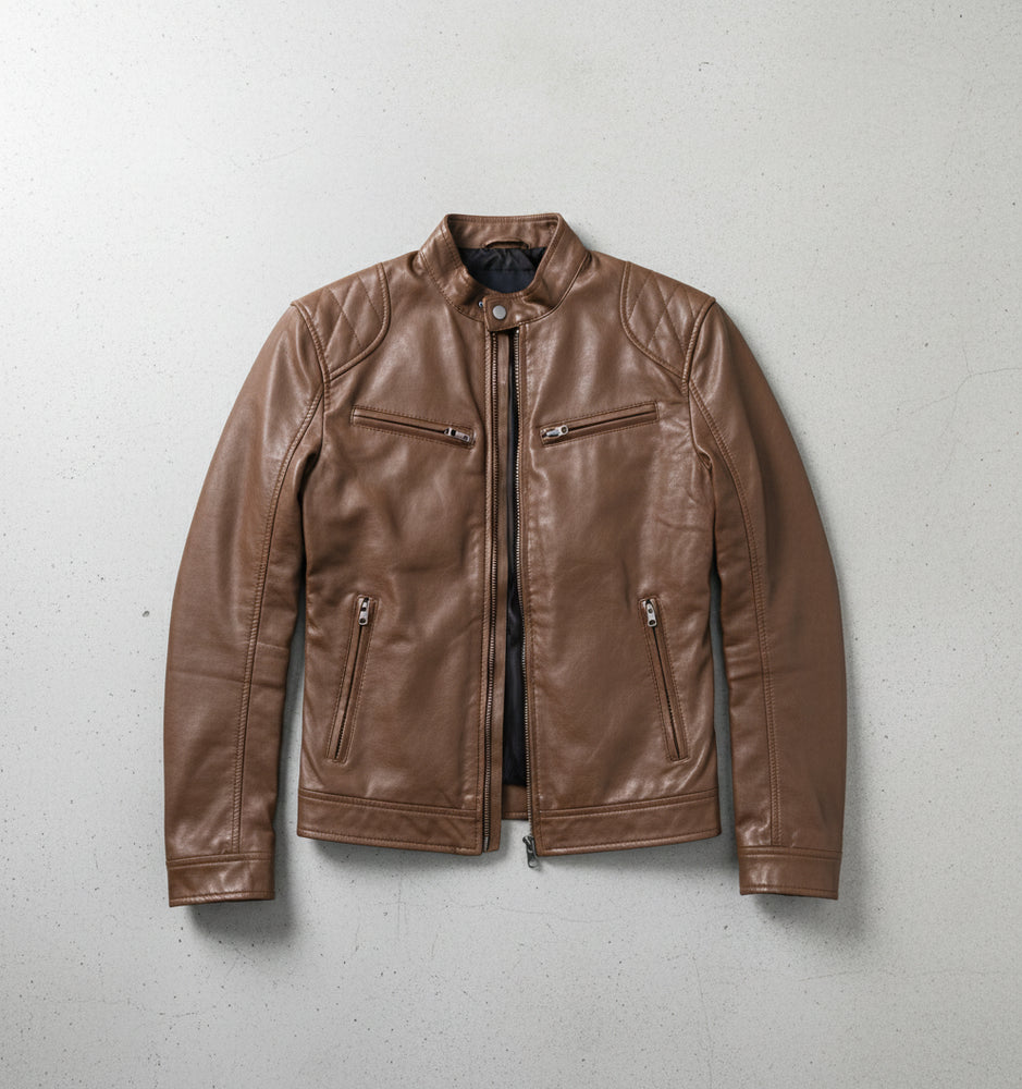 Herren Kunstlederjacke Slim Fit | Herbst