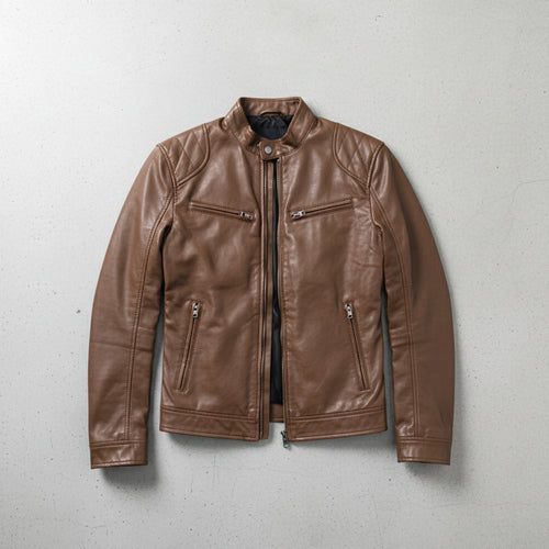 Herren Kunstlederjacke Slim Fit | Herbst