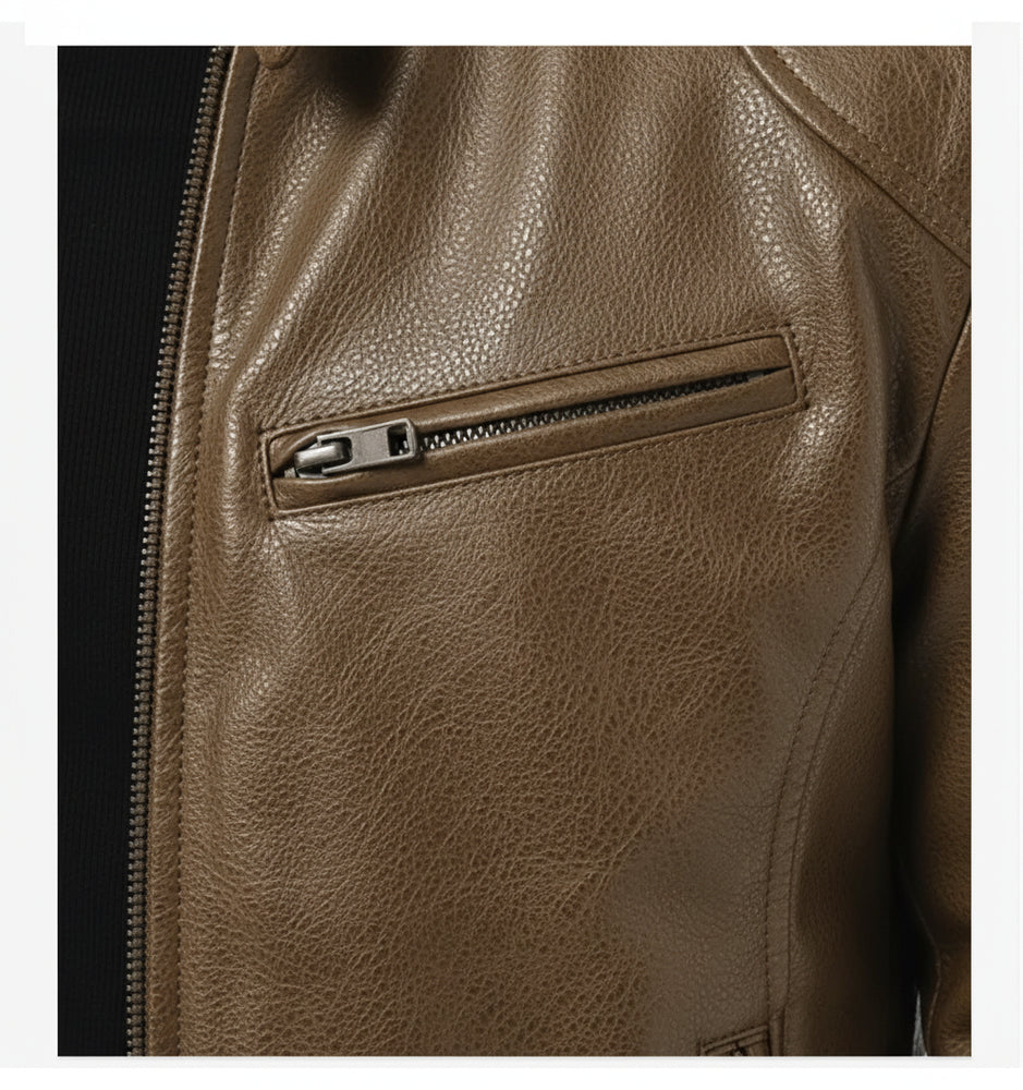 Herren Kunstlederjacke Slim Fit | Herbst