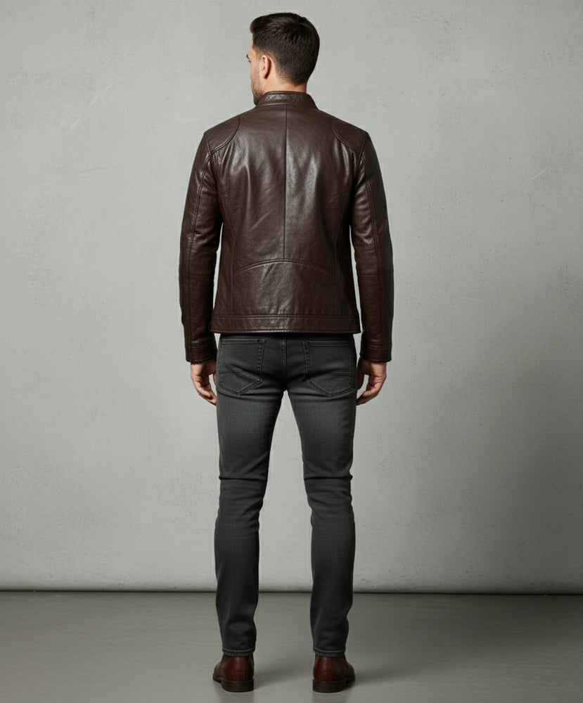 Herren Kunstlederjacke Slim Fit | Herbst