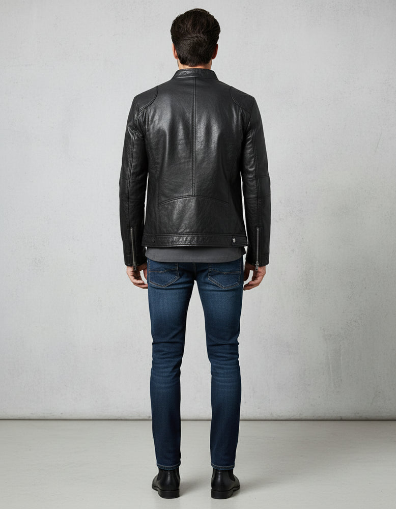 Herren Kunstlederjacke Slim Fit | Herbst