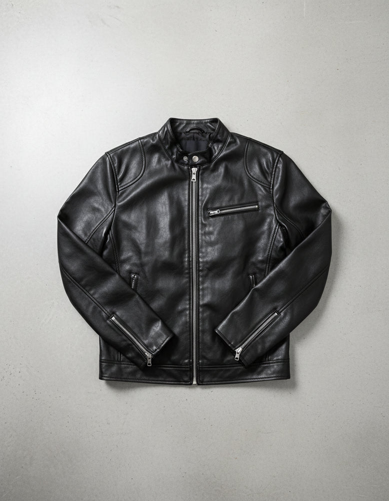 Herren Kunstlederjacke Slim Fit | Herbst