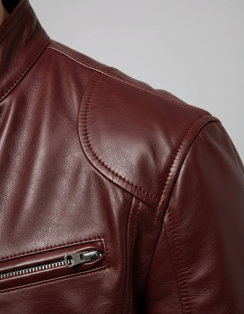 Herren Kunstlederjacke Slim Fit | Herbst