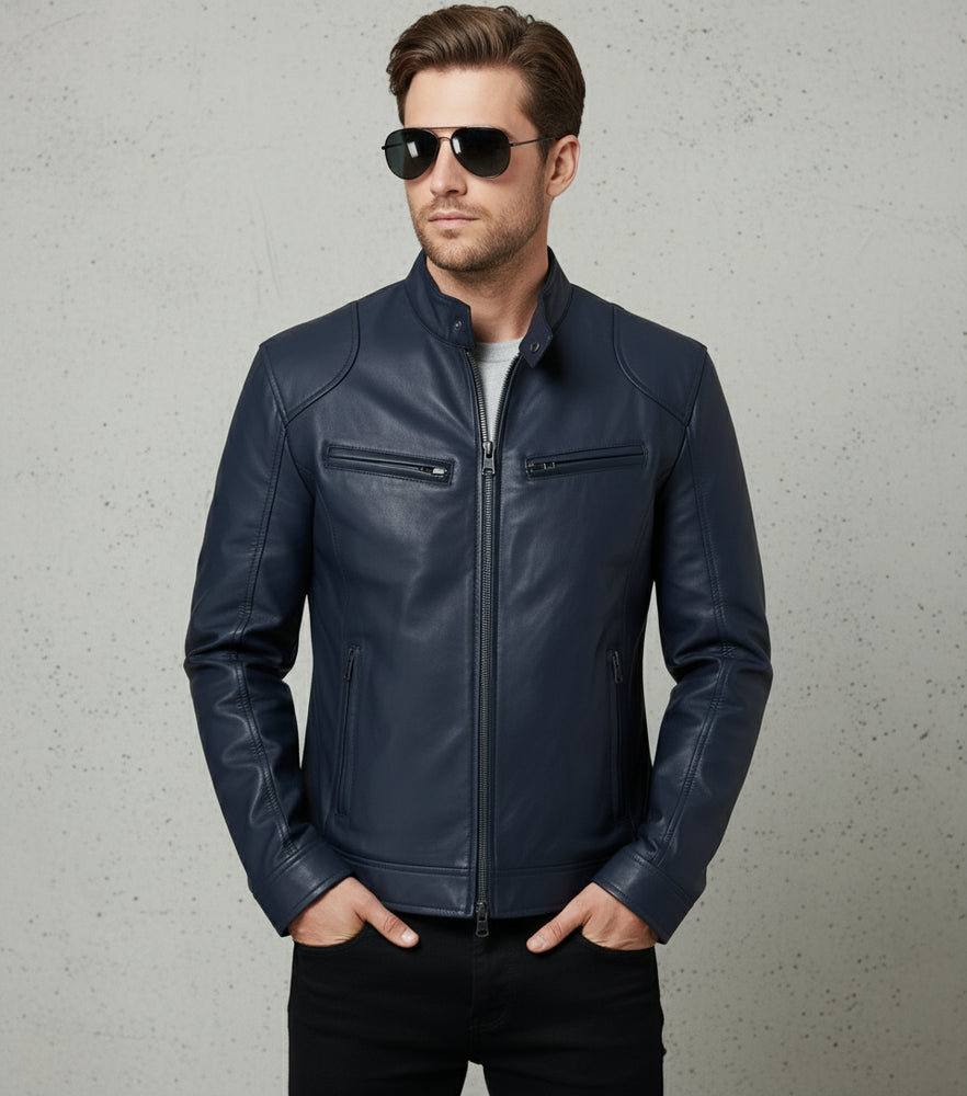 Herren Kunstlederjacke Slim Fit | Herbst