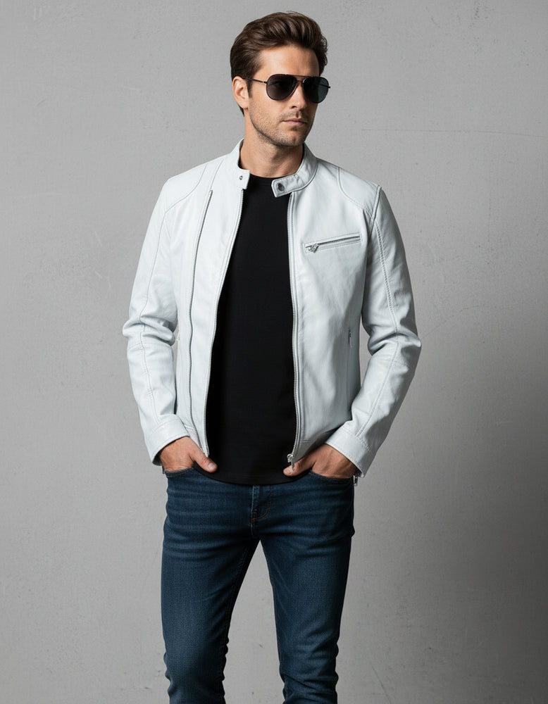 Herren Kunstlederjacke Slim Fit | Herbst