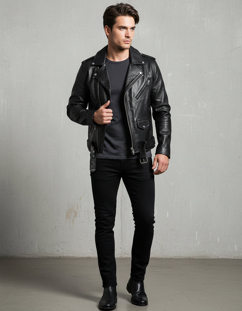 Herren Bikerjacke Slim Fit | Herbst