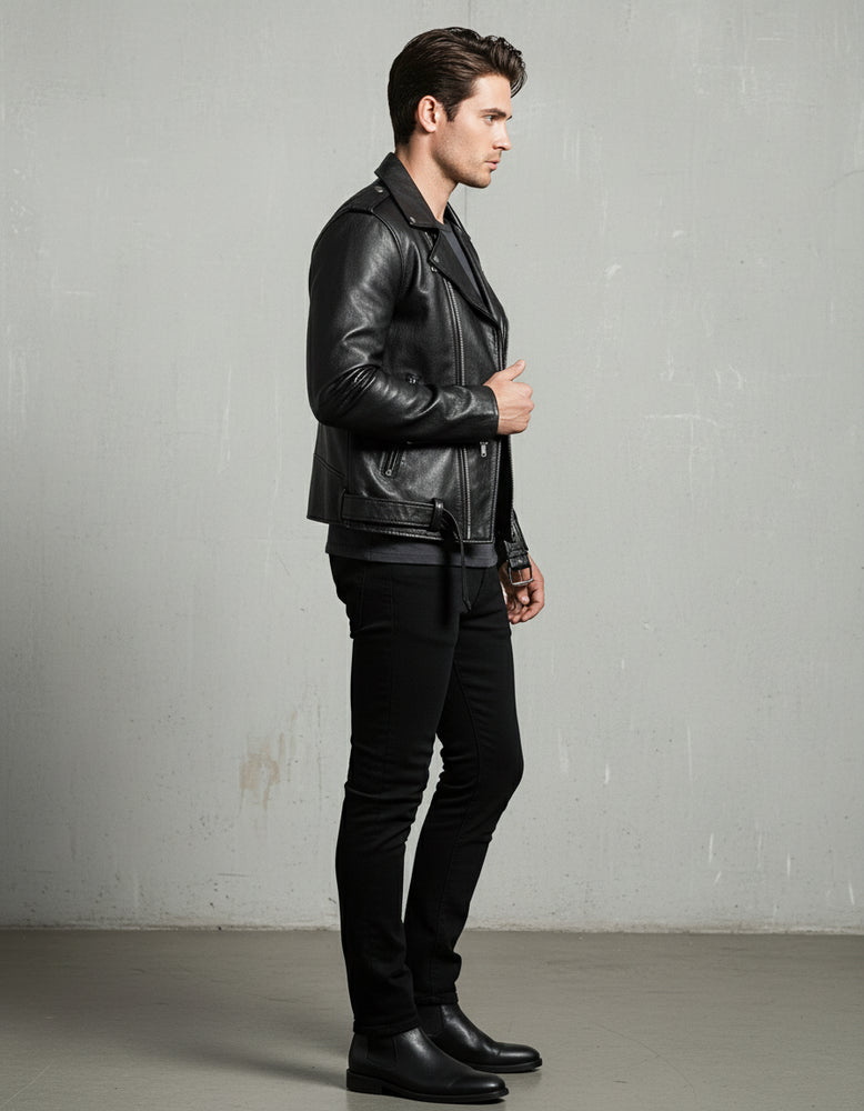 Herren Bikerjacke Slim Fit | Herbst