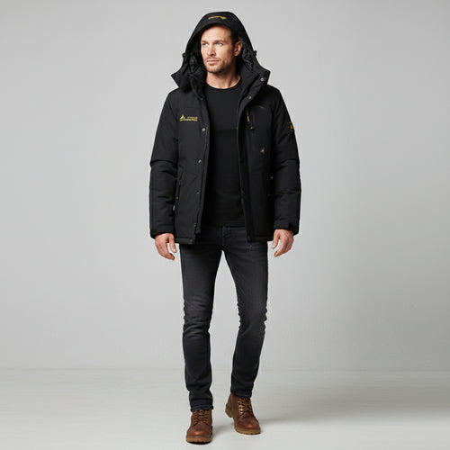 Warmer Herren Parka mit Kapuze | Winter