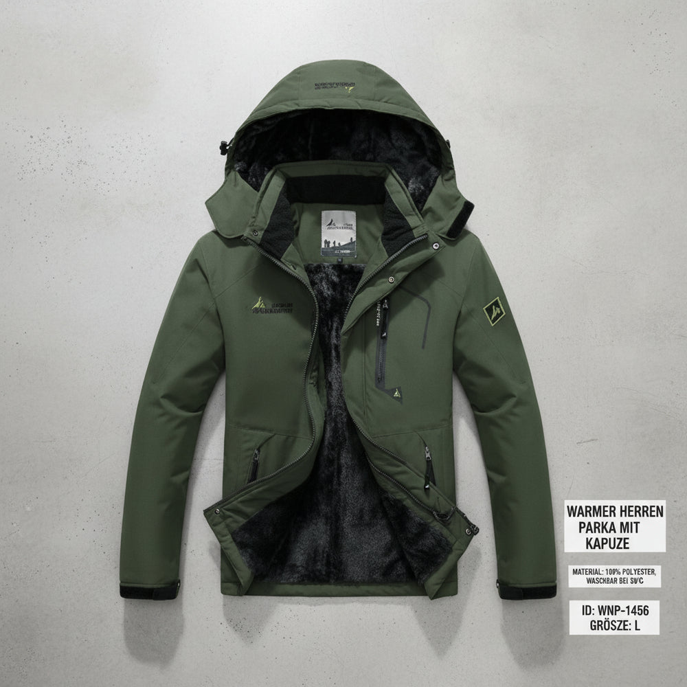 Warmer Herren Parka mit Kapuze | Winter