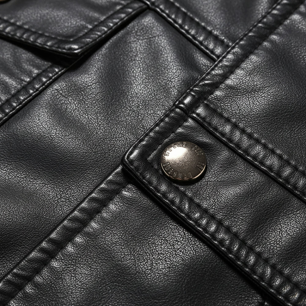 Herren Kunstlederjacke Slim Fit | Herbst