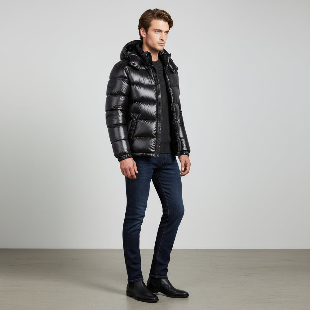 Kurze warme Herren Daunenjacke | Winter