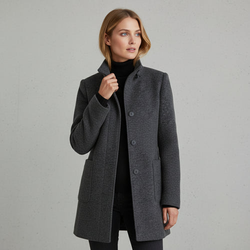 Lässiger Damen Mantel mit Stehkragen | Herbst Winter