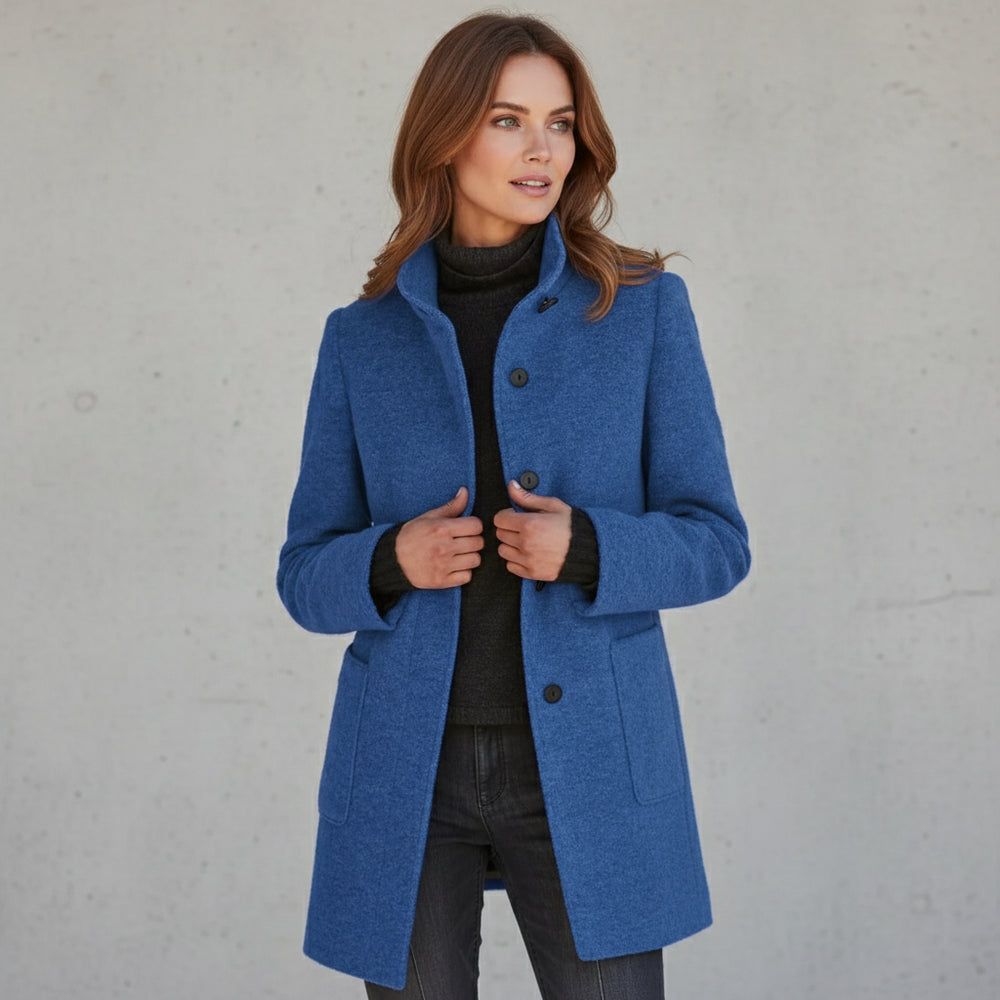 Lässiger Damen Mantel mit Stehkragen | Herbst Winter