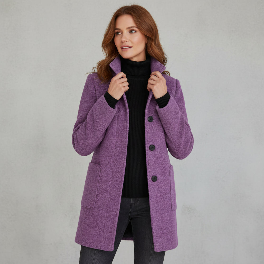 Lässiger Damen Mantel mit Stehkragen | Herbst Winter