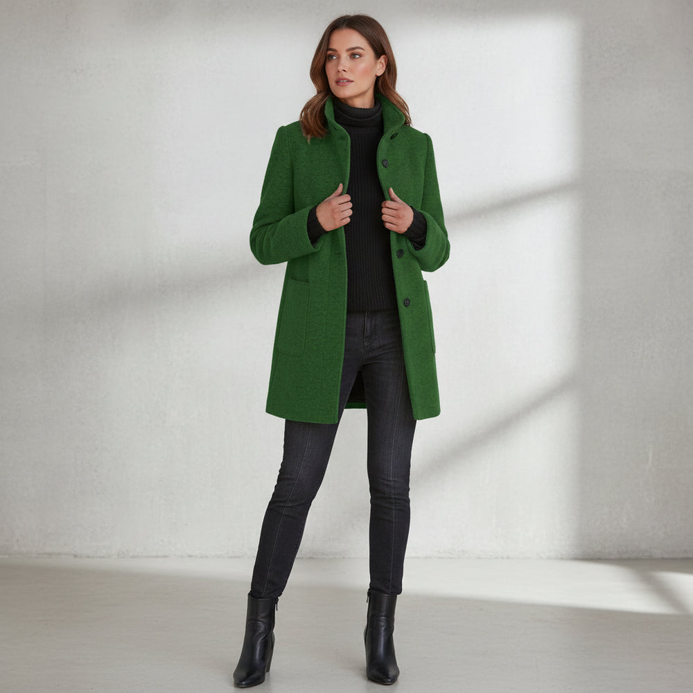 Lässiger Damen Mantel mit Stehkragen | Herbst Winter