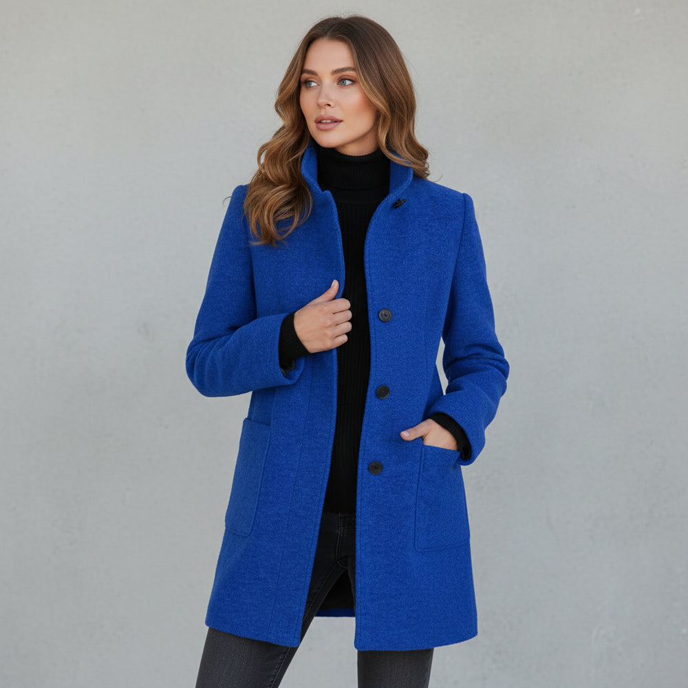 Lässiger Damen Mantel mit Stehkragen | Herbst Winter