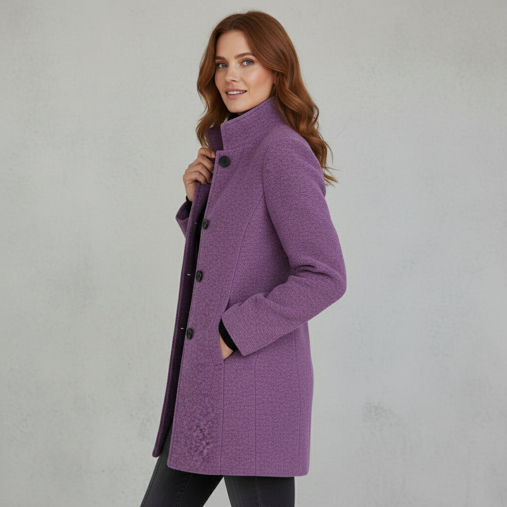 Lässiger Damen Mantel mit Stehkragen | Herbst Winter