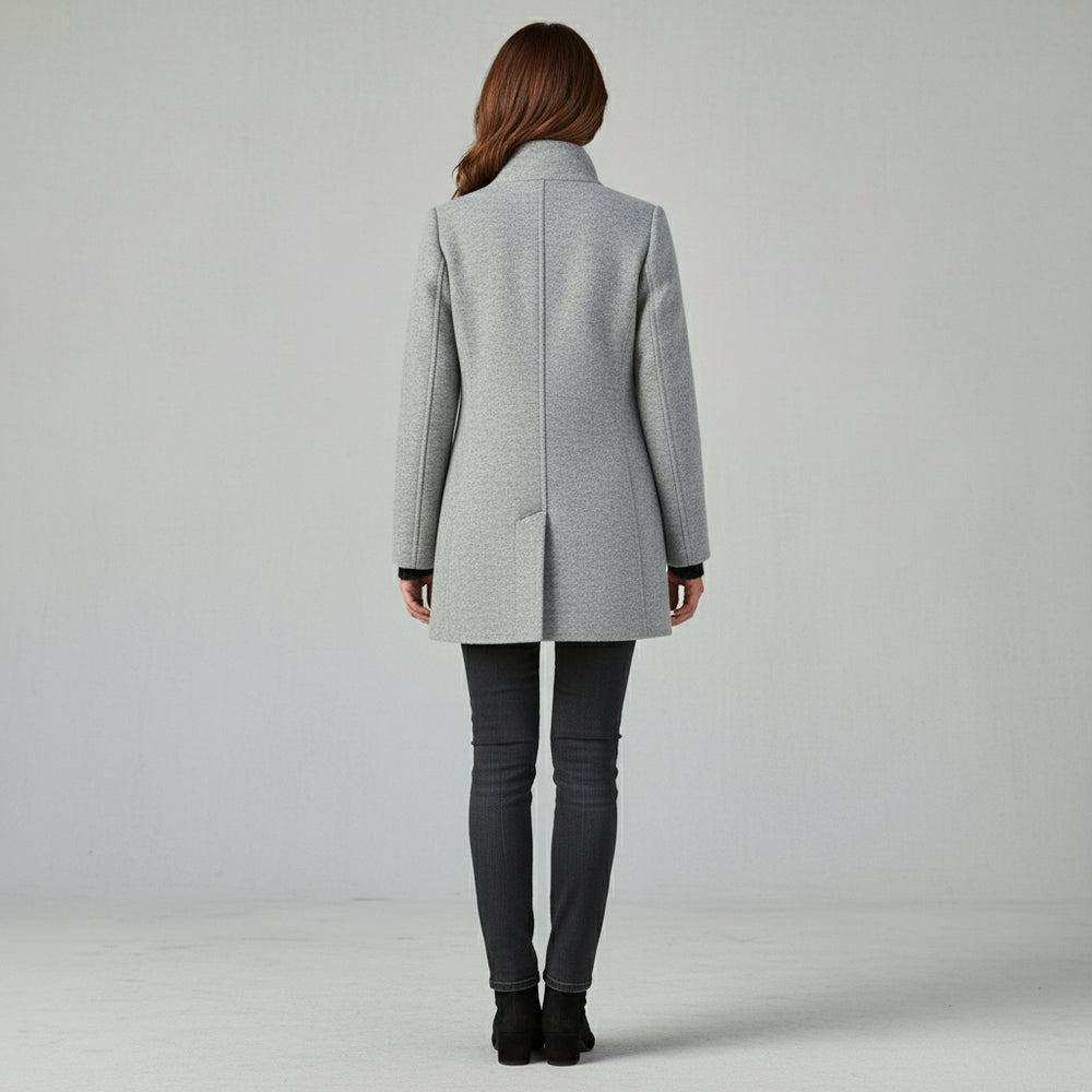 Lässiger Damen Mantel mit Stehkragen | Herbst Winter