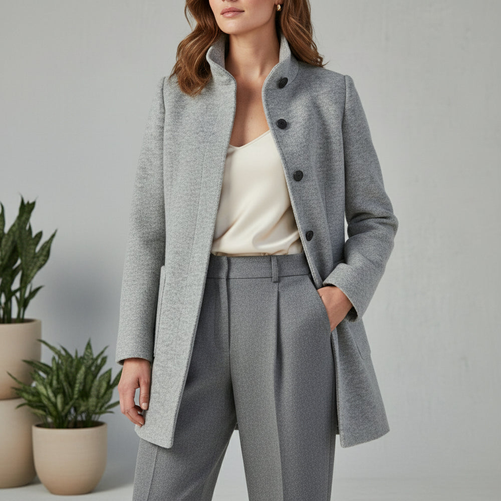 Lässiger Damen Mantel mit Stehkragen | Herbst Winter