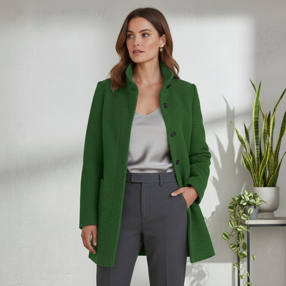 Lässiger Damen Mantel mit Stehkragen | Herbst Winter