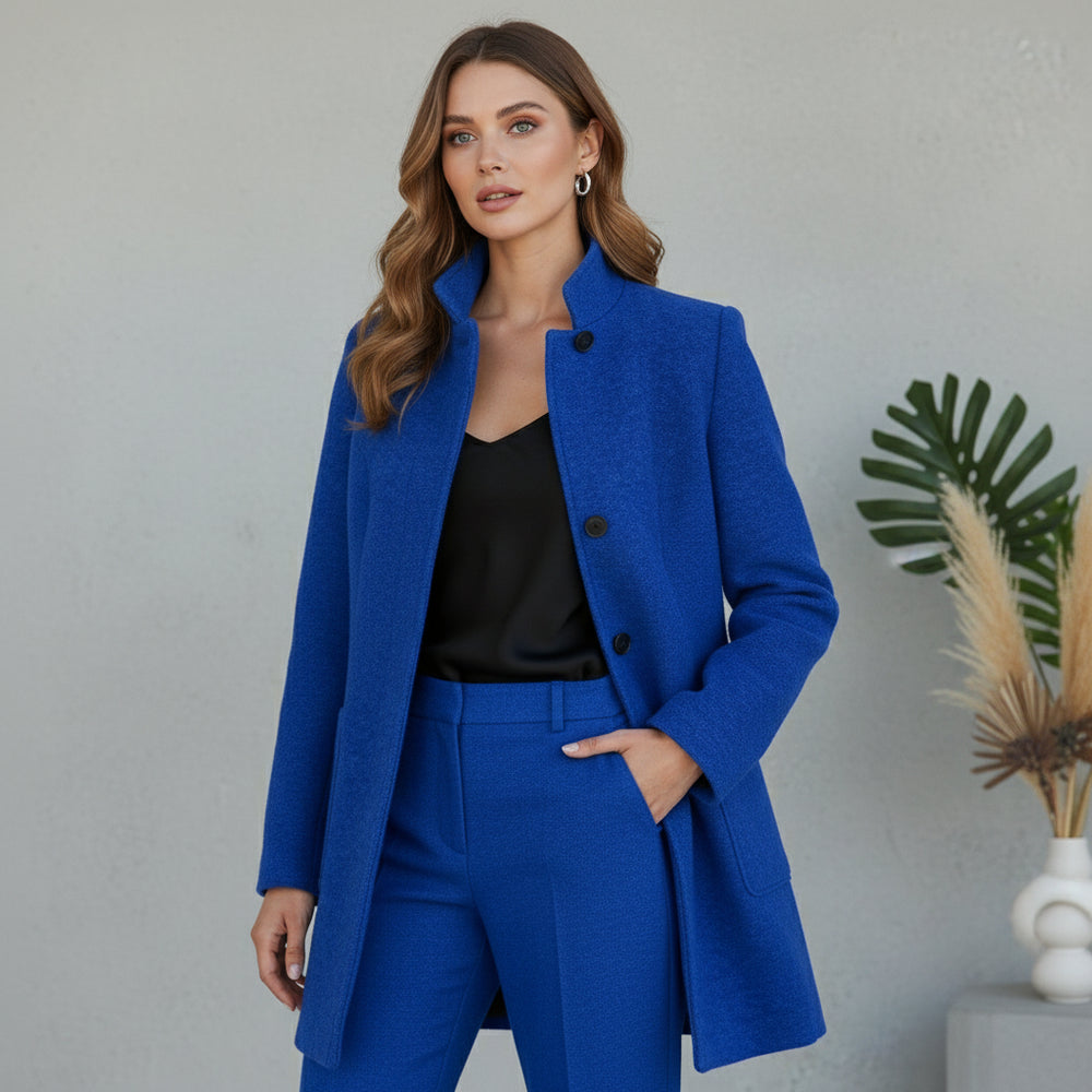 Lässiger Damen Mantel mit Stehkragen | Herbst Winter