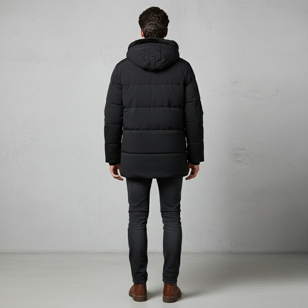 Warmer Herren Fleece Parka mit Kapuze | Winter