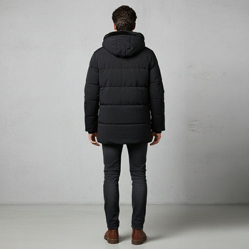 Warmer Herren Fleece Parka mit Kapuze | Winter