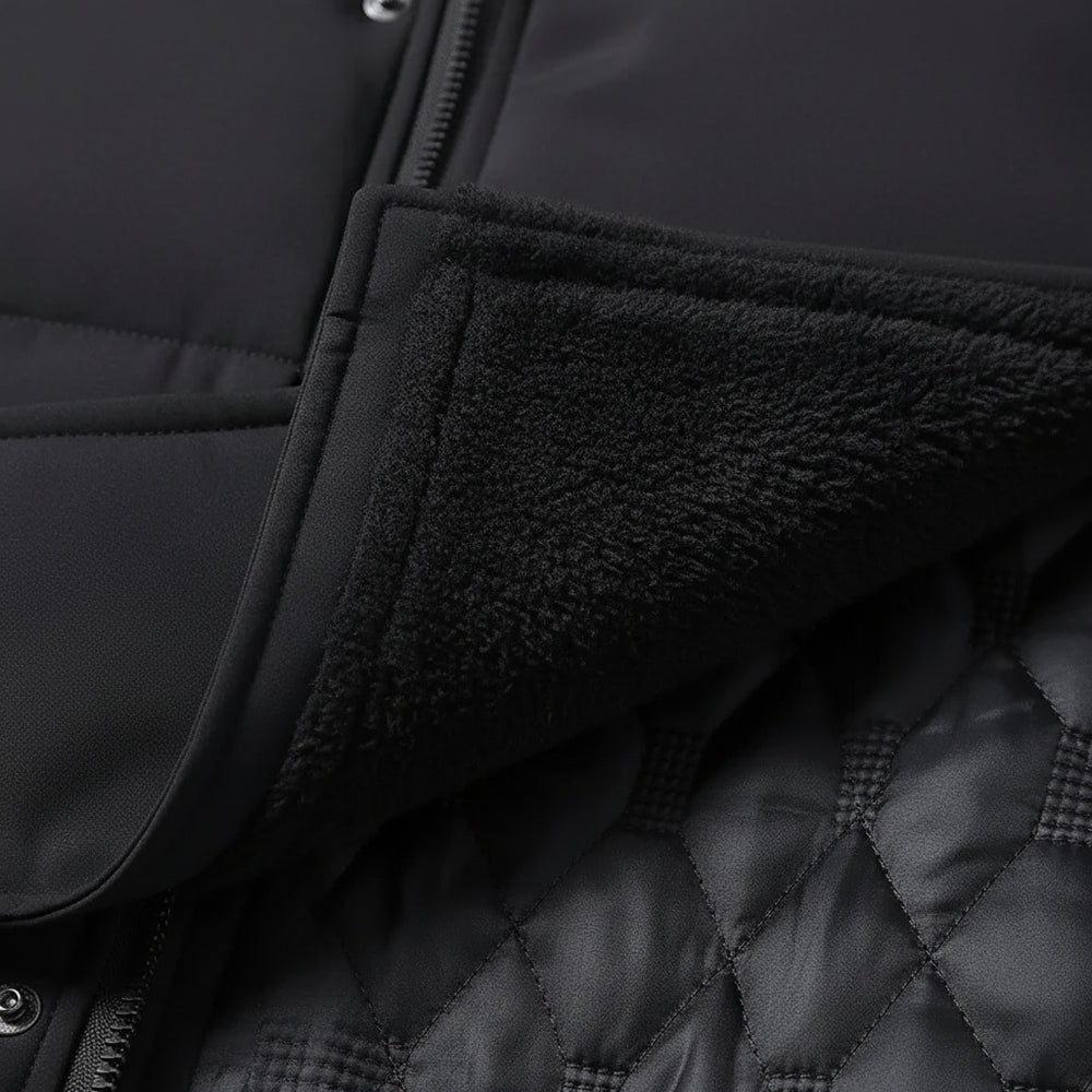 Warmer Herren Fleece Parka mit Kapuze | Winter