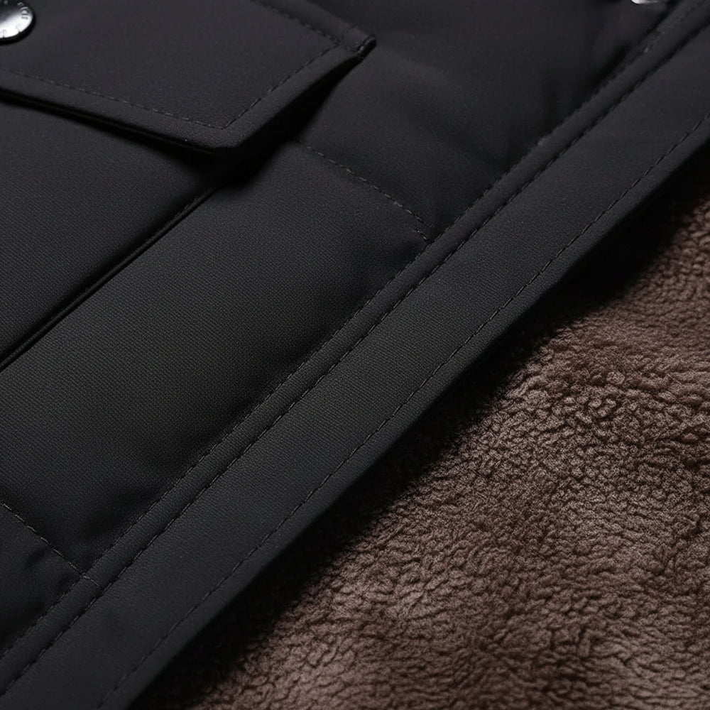 Warmer Herren Fleece Parka mit Kapuze | Winter