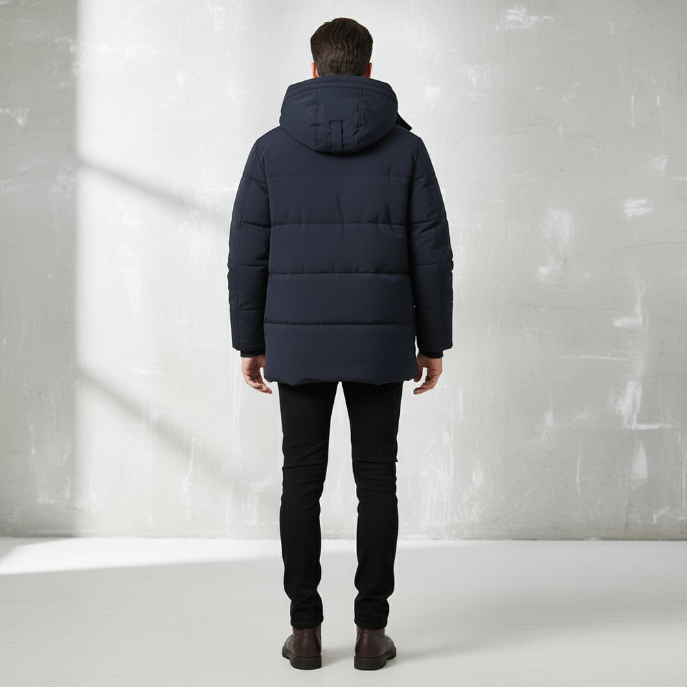 Warmer Herren Fleece Parka mit Kapuze | Winter