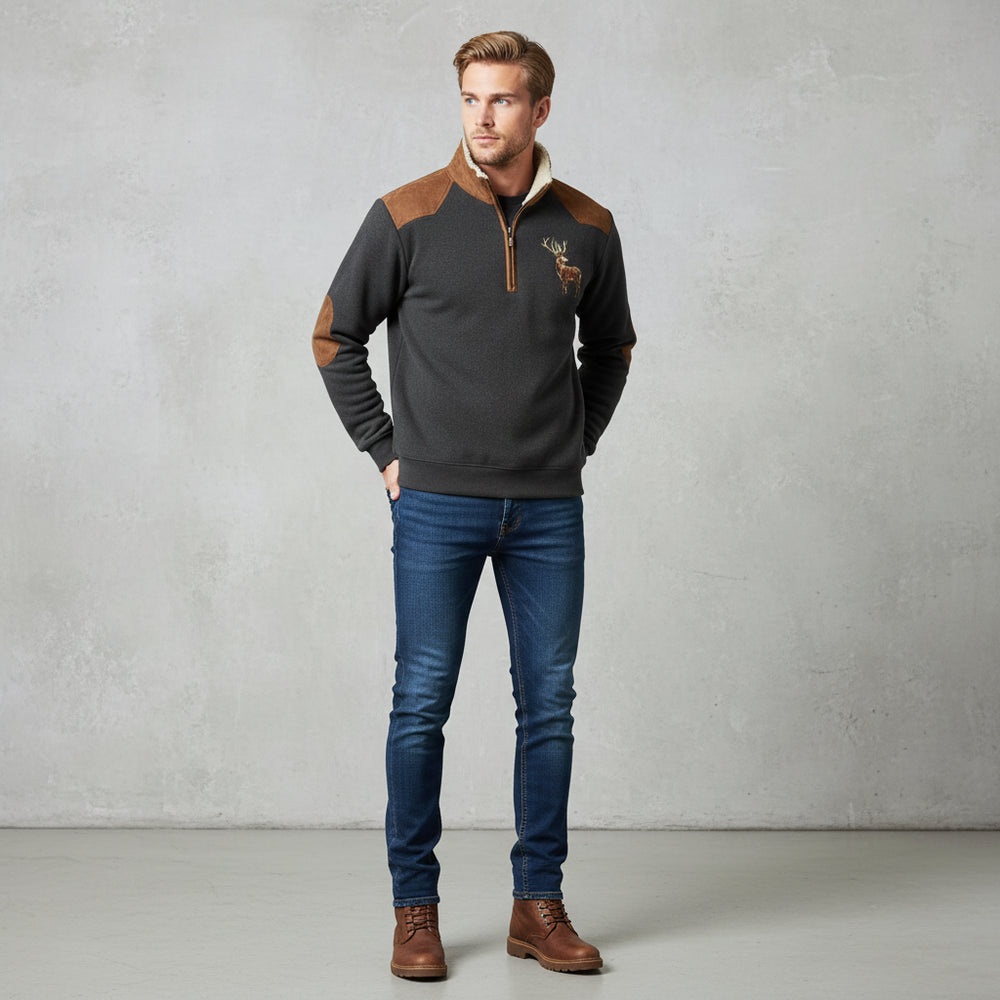 Herren Fleece Sweatshirt mit Reißverschluss | Weihnachten