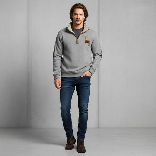Herren Fleece Sweatshirt mit Reißverschluss | Weihnachten