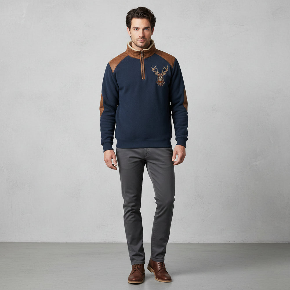 Herren Fleece Sweatshirt mit Reißverschluss | Weihnachten