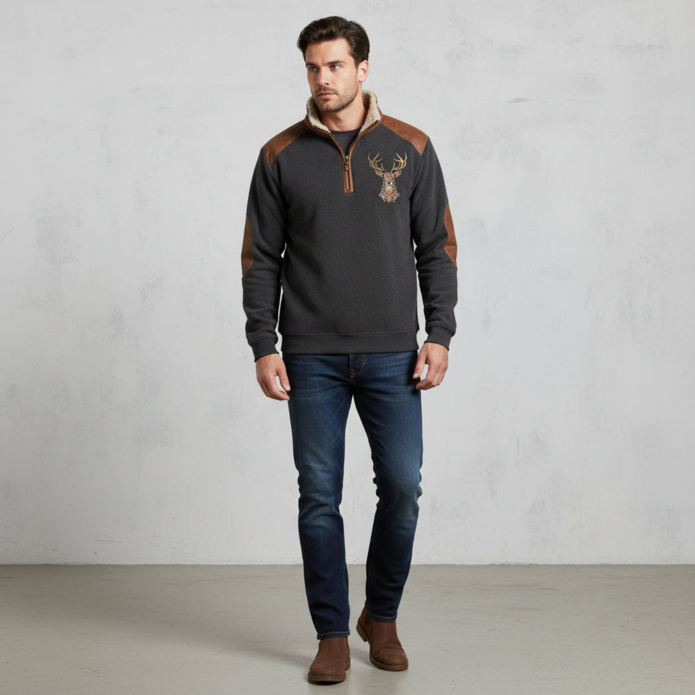 Herren Fleece Sweatshirt mit Reißverschluss | Weihnachten