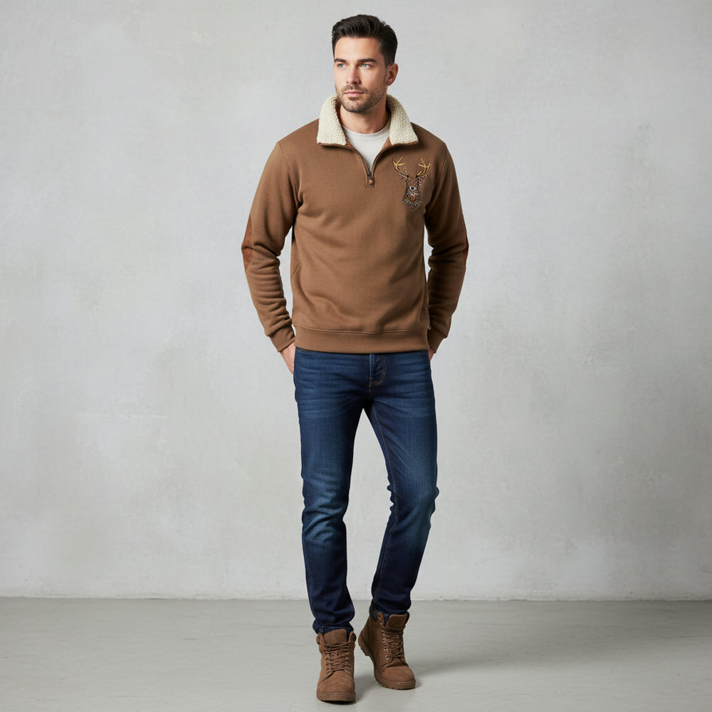 Herren Fleece Sweatshirt mit Reißverschluss | Weihnachten