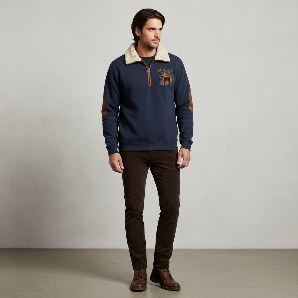 Herren Fleece Sweatshirt mit Reißverschluss | Weihnachten