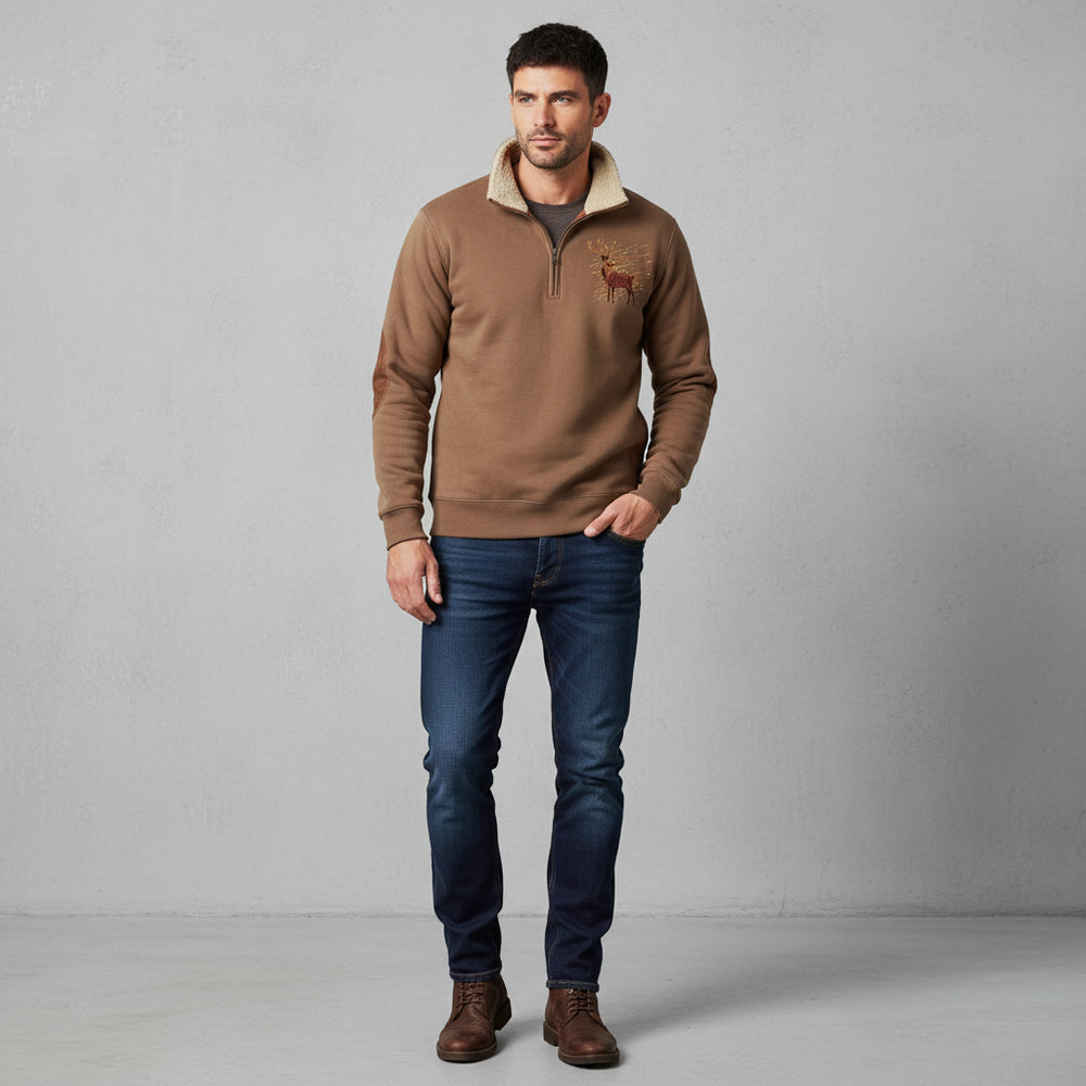 Herren Fleece Sweatshirt mit Reißverschluss | Weihnachten