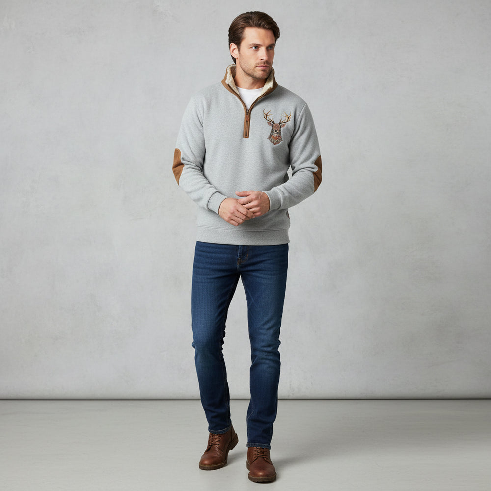 Herren Fleece Sweatshirt mit Reißverschluss | Weihnachten