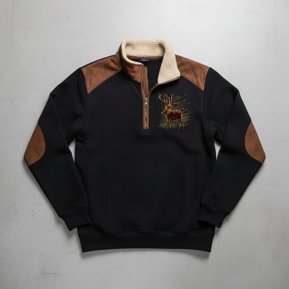 Herren Fleece Sweatshirt mit Reißverschluss | Weihnachten