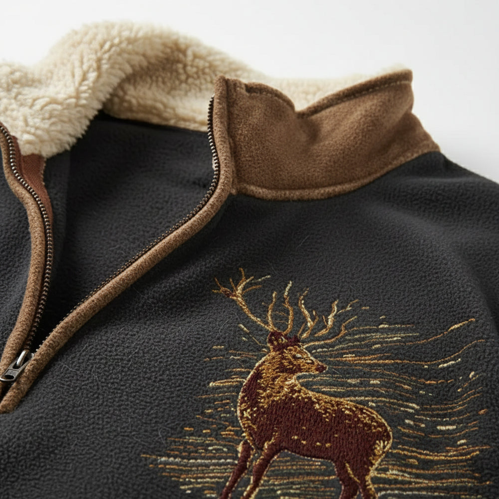 Herren Fleece Sweatshirt mit Reißverschluss | Weihnachten