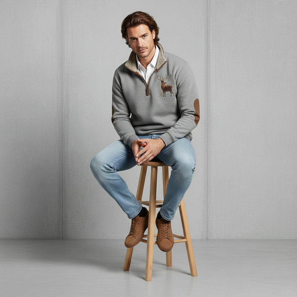 Herren Fleece Sweatshirt mit Reißverschluss | Weihnachten