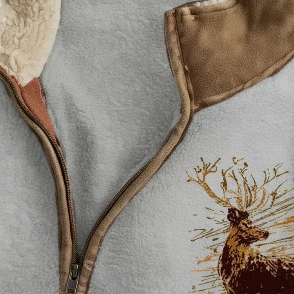 Herren Fleece Sweatshirt mit Reißverschluss | Weihnachten