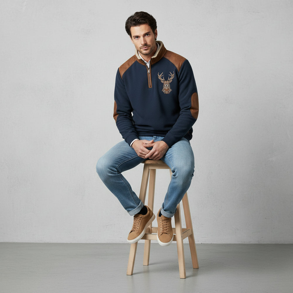 Herren Fleece Sweatshirt mit Reißverschluss | Weihnachten