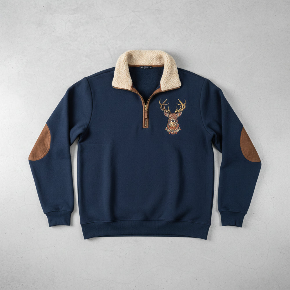 Herren Fleece Sweatshirt mit Reißverschluss | Weihnachten