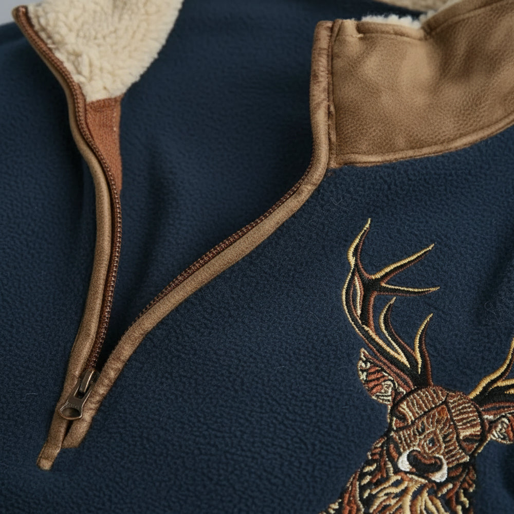 Herren Fleece Sweatshirt mit Reißverschluss | Weihnachten