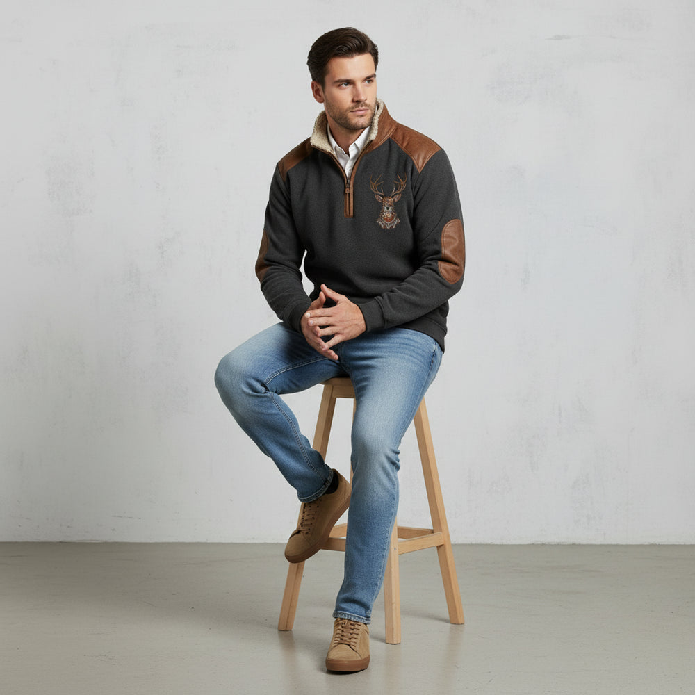 Herren Fleece Sweatshirt mit Reißverschluss | Weihnachten