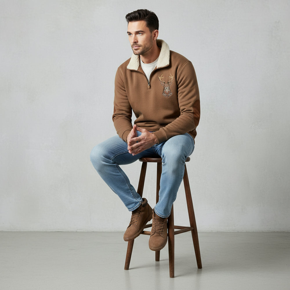 Herren Fleece Sweatshirt mit Reißverschluss | Weihnachten