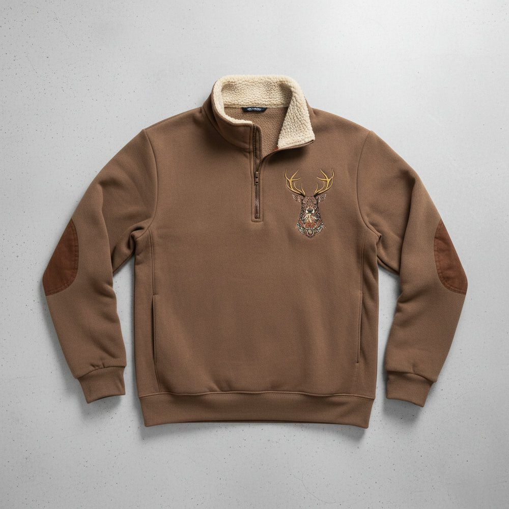 Herren Fleece Sweatshirt mit Reißverschluss | Weihnachten