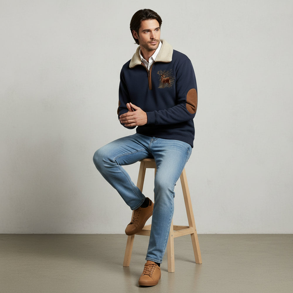 Herren Fleece Sweatshirt mit Reißverschluss | Weihnachten